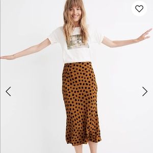 Madewell midi Slip Skirt in Painted Spots Leopard Animal Print Sz 00